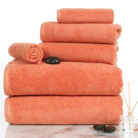 Hastings Home 6-piece 100-percent Cotton Towel Set with 2 Bath Towels, 2 Hand Towels and 2 Washcloths (Brick) 228291FGG